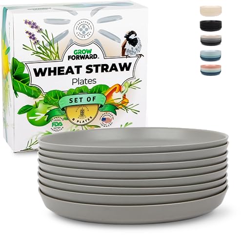 Light Wheat Straw Dinner Plates - Set of 8