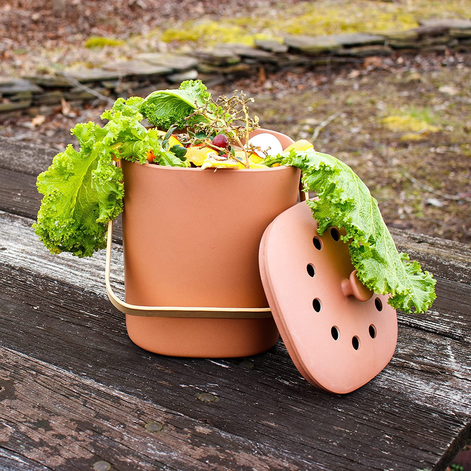 Terracotta Indoor Food Composter by Bamboozle