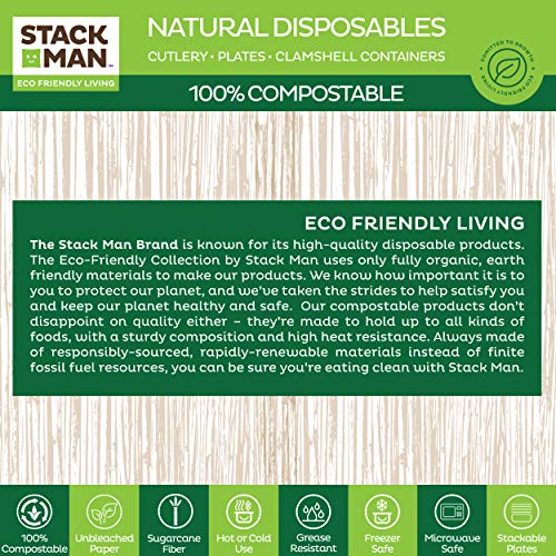 Eco-Friendly 9" Compostable Paper Plates (125-Pack)