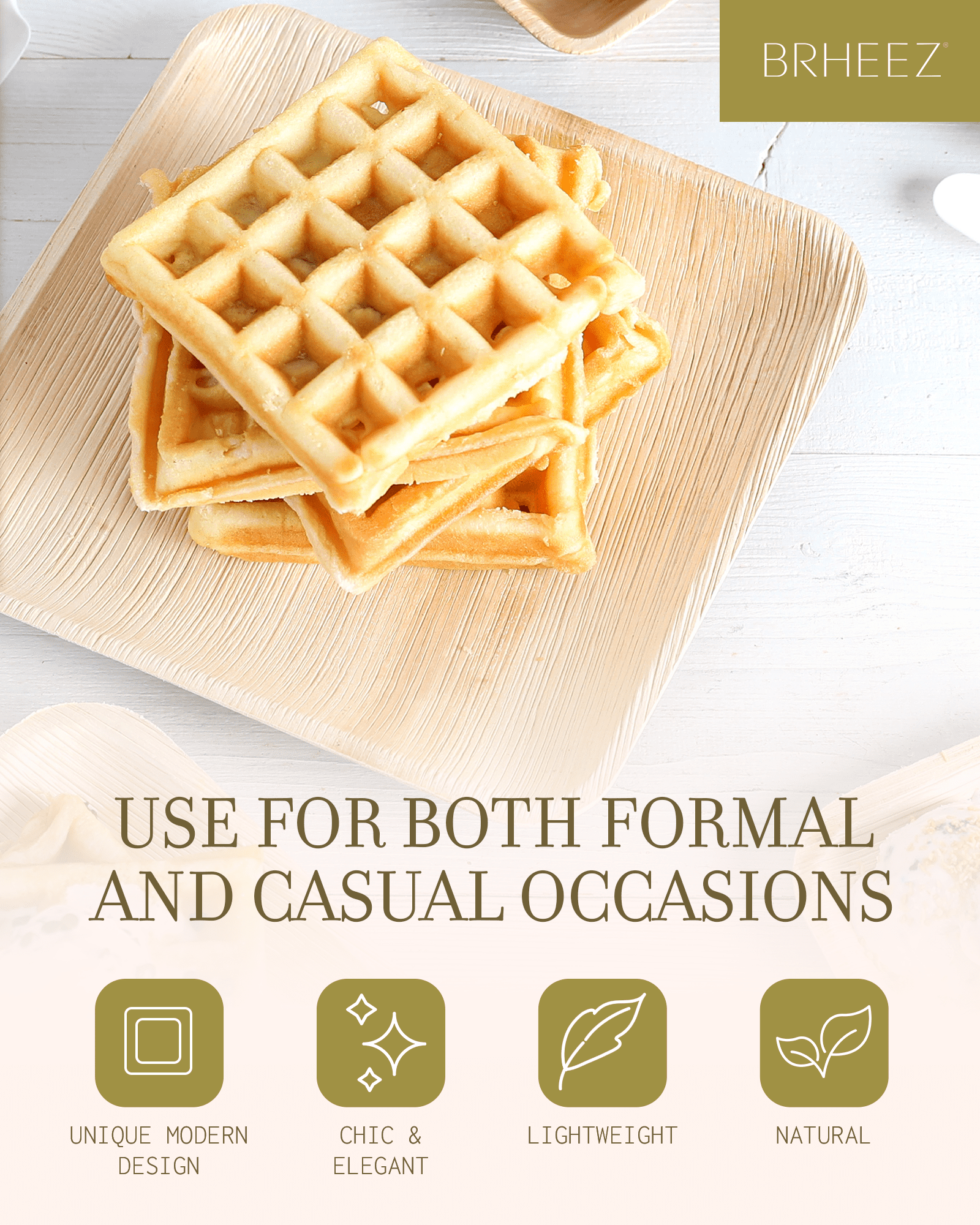 100-Pack Biodegradable Palm Leaf Plates