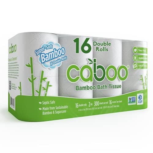 16 Double Rolls of Eco-Friendly Bamboo Toilet Paper