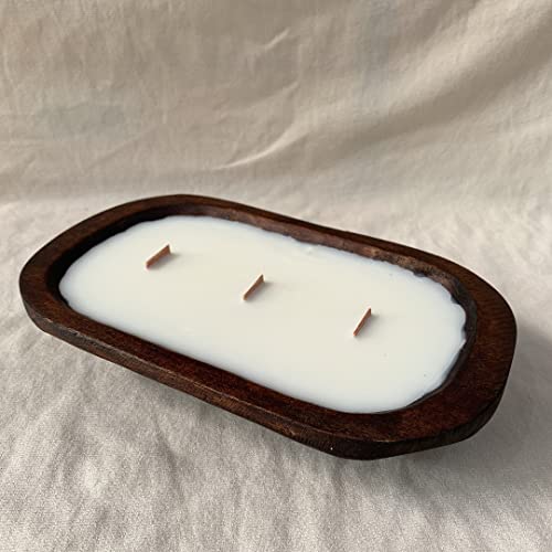 Eco-Friendly Wood Dough Bowl Candle - Aromatherapy Scented