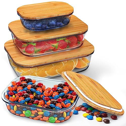 Eco-Friendly Bamboo-Lidded Glass Food Storage Set
