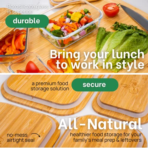Eco-Friendly Bamboo-Lidded Glass Food Storage Set