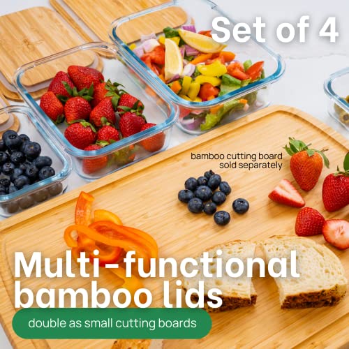 Eco-Friendly Bamboo-Lidded Glass Food Storage Set