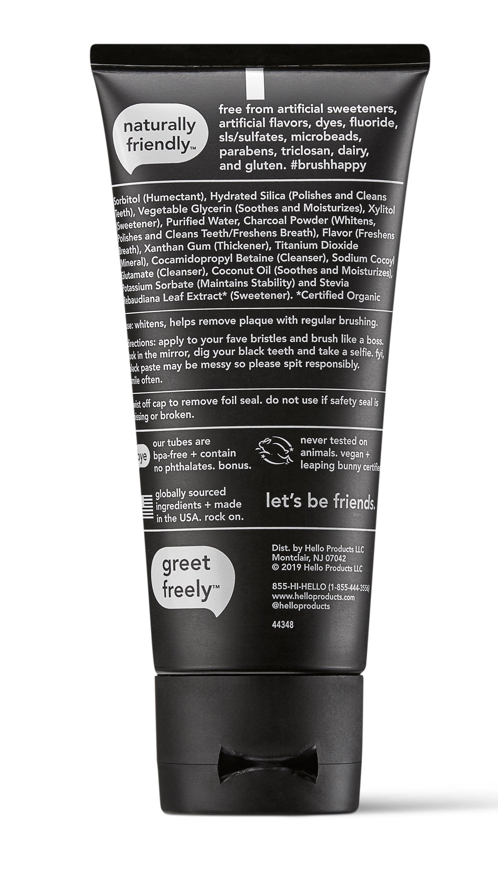 Eco-friendly whitening toothpaste with charcoal & coconut