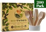 Eco-Friendly Wooden Cutlery Set - 200 Pieces