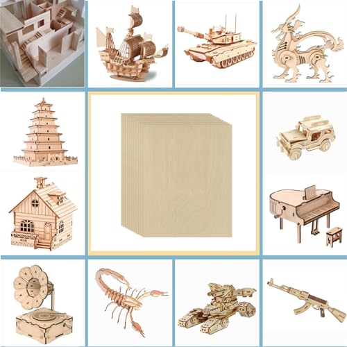 25 Pcs Unfinished Basswood Sheets for Crafts