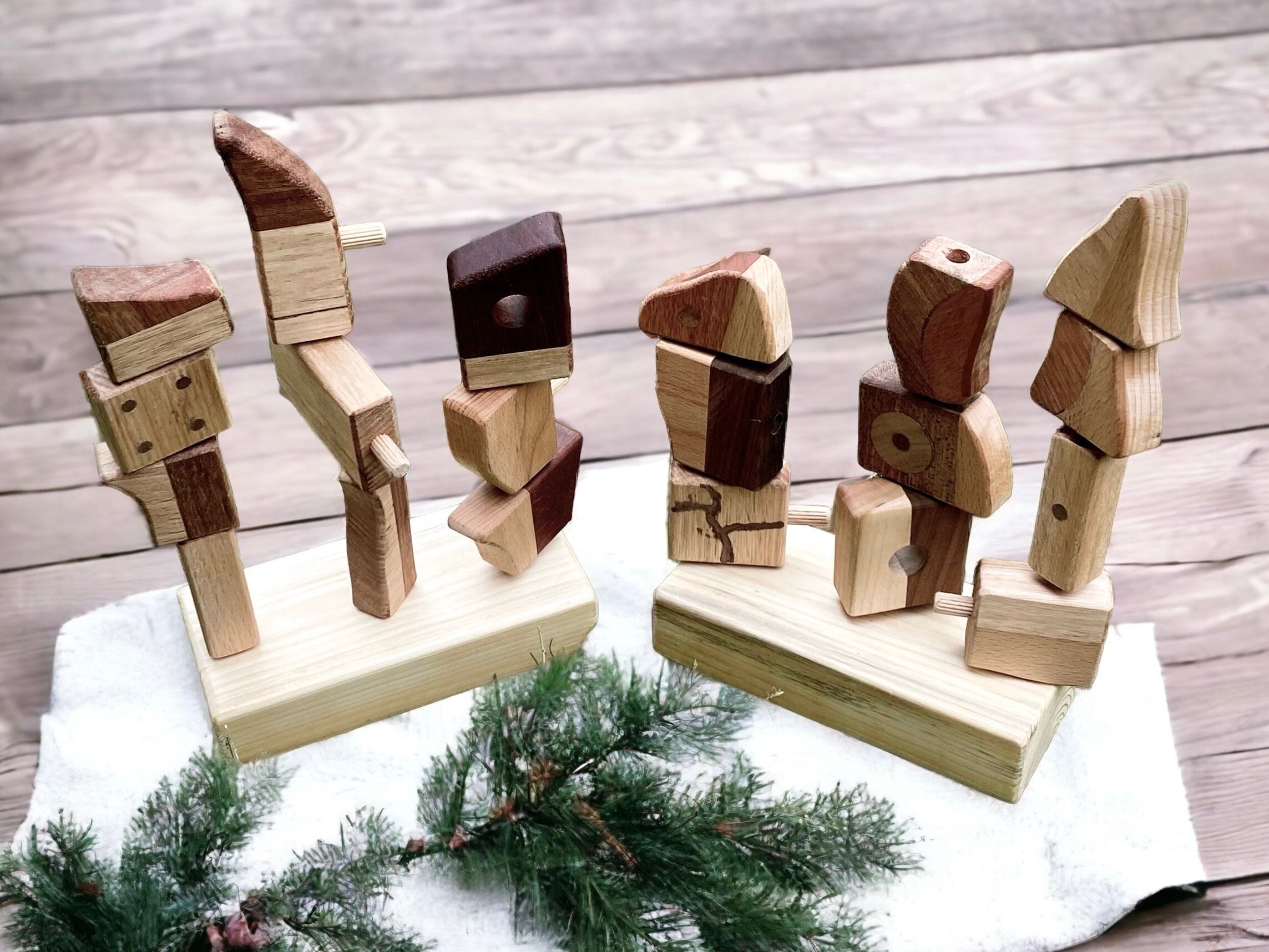 Unique 22-Piece Wooden Blocks Set for Kids