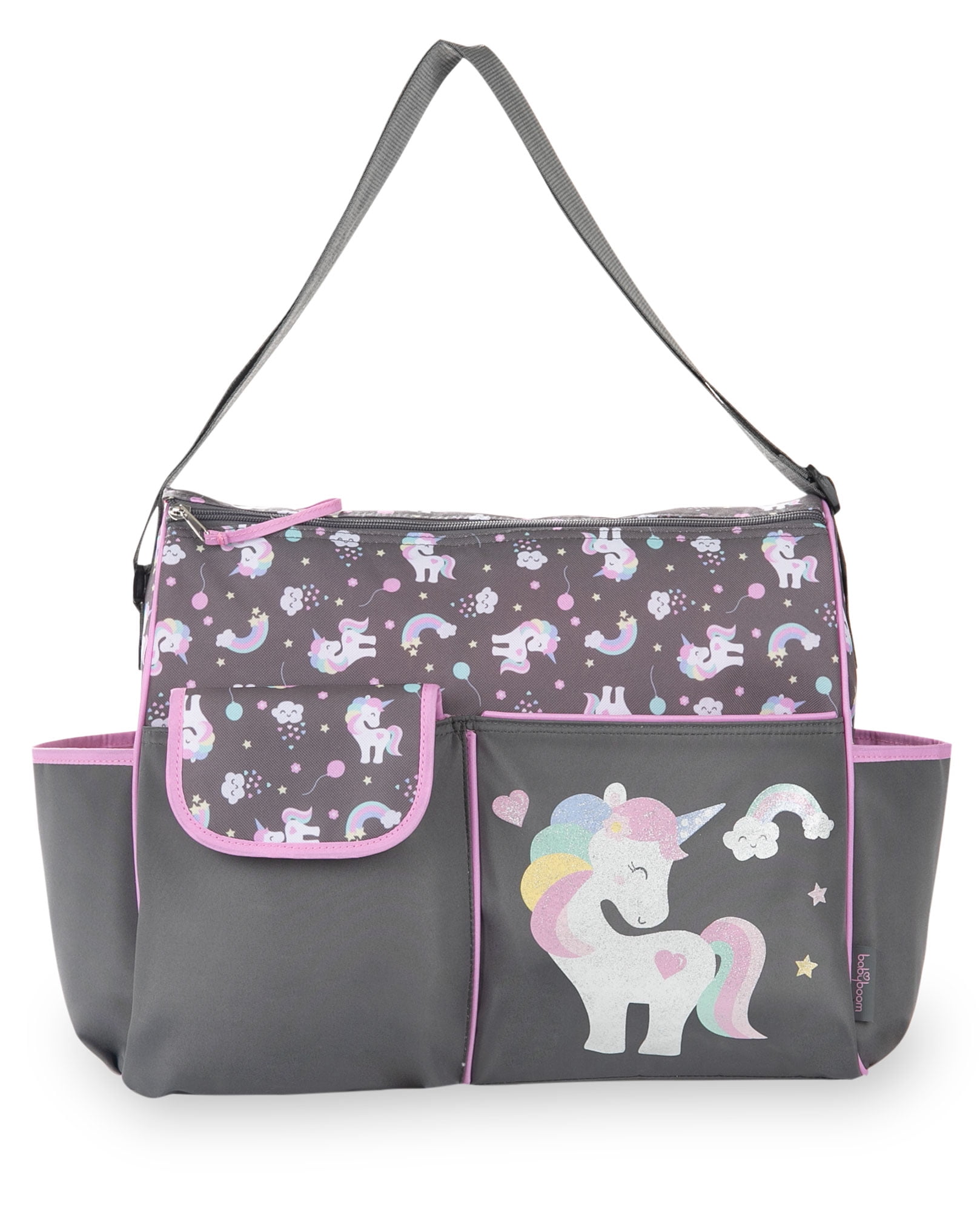 Gray Unicorn Duffle Diaper Bag for Babies