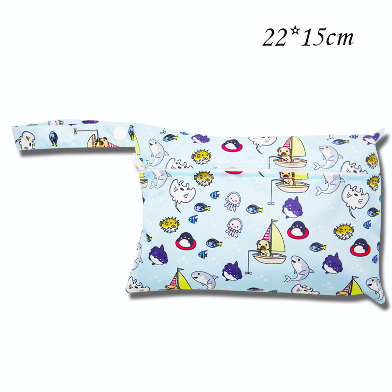 Waterproof Cartoon Diaper Bag with Double Zipper
