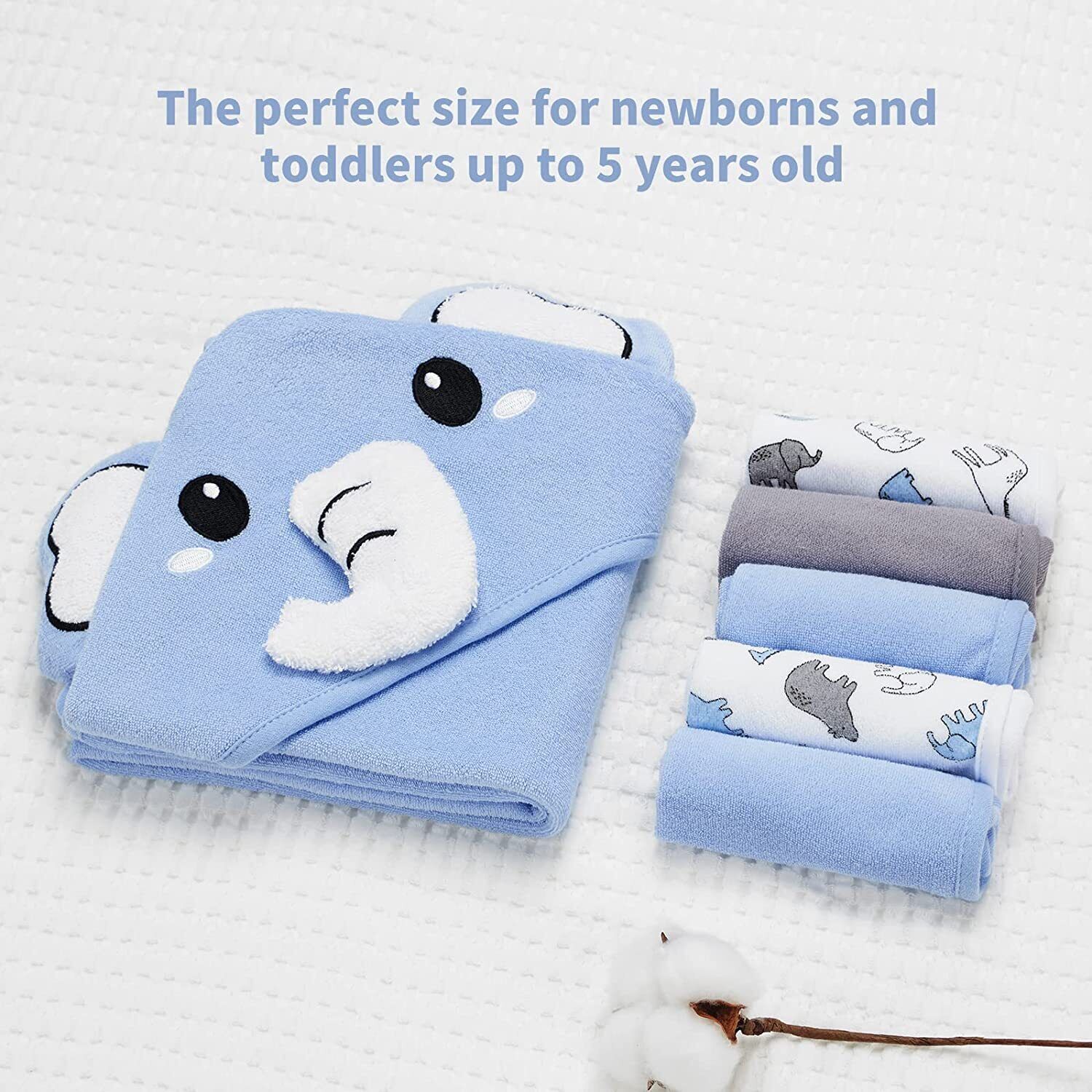 6-Pack Cartoon Baby Washcloths and Bath Towels