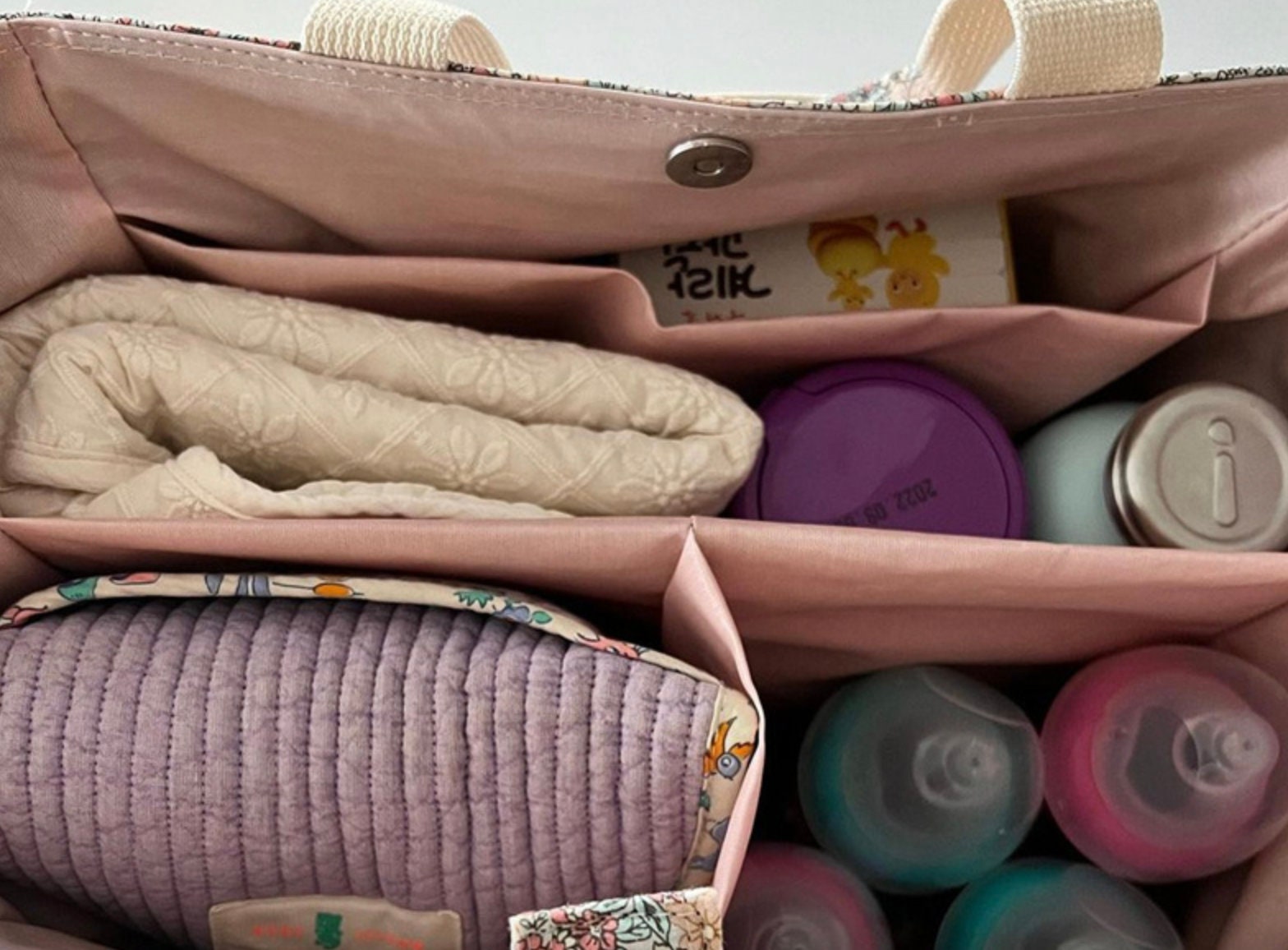 Floral Vegan Baby Changing Bag with Organizer