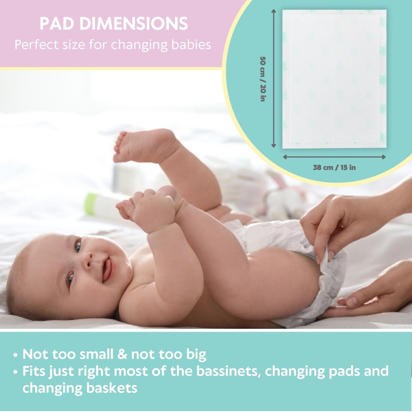 Vesta Baby Disposable Waterproof Changing Pads - 65 Pack