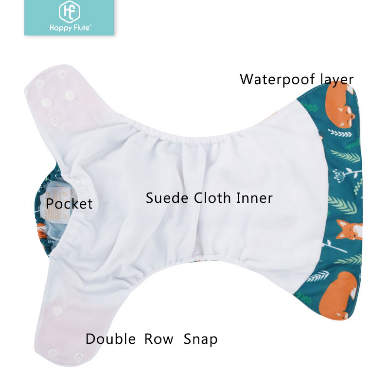 Happyflute 4-Pack Eco-Friendly Washable Baby Diapers