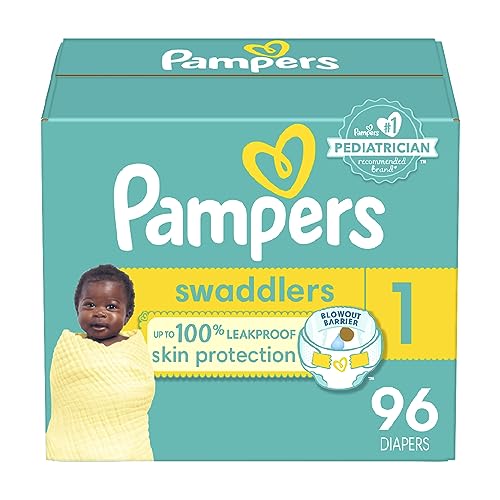 Pampers Swaddlers Newborn Size 1 Diapers - 96 Count