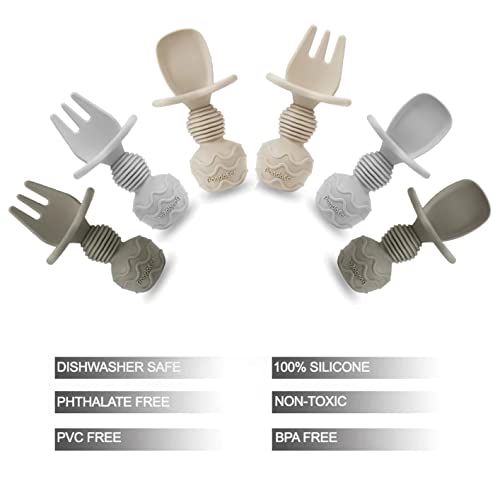 PandaEar Silicone Baby Spoon and Fork Set