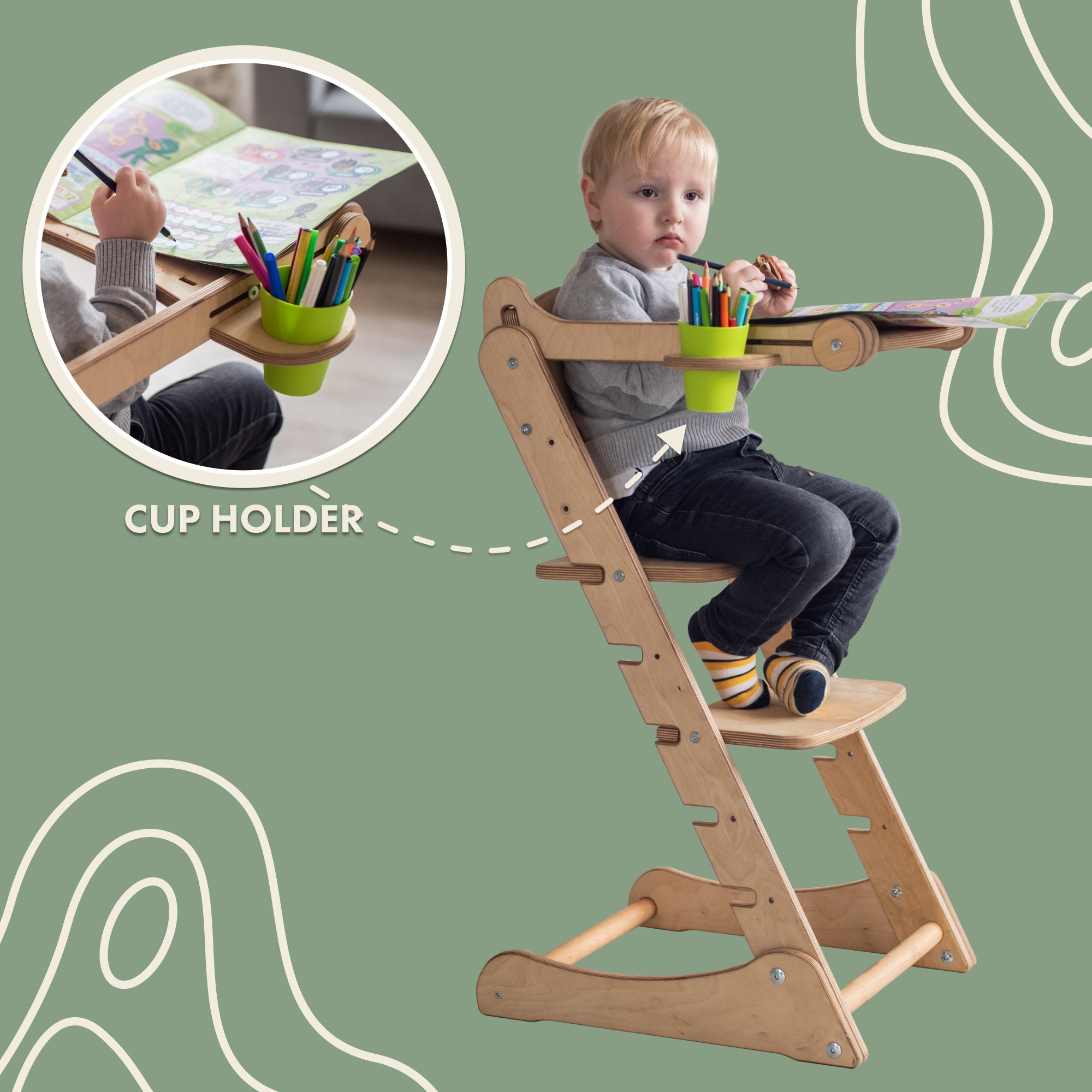 Toddler Tower and Chair Set - Montessori Style