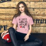 Coffee and Cats Tee for Cat Lovers