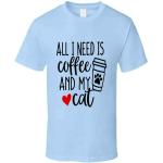 Coffee and Cats Tee for Cat Lovers