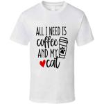 Coffee and Cats Tee for Cat Lovers