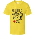 Coffee and Cats Tee for Cat Lovers