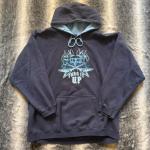 Vintage Y2K Graphic Hoodie in Navy and Blue