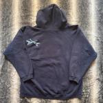 Vintage Y2K Graphic Hoodie in Navy and Blue