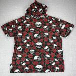 Skull and Roses Punk Rock Short Sleeve Hoodie
