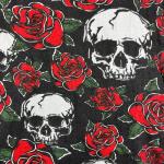 Skull and Roses Punk Rock Short Sleeve Hoodie