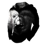 Men's Lightweight Black and White Lion Head Tee