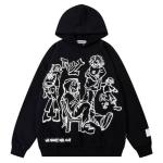 Men's Cartoon Graphic Hooded Sweatshirt - Y2K Style