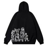 Men's Cartoon Graphic Hooded Sweatshirt - Y2K Style