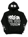 Men's Black Graphic Hoodie - Casual Streetwear