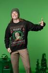 Wild Bobby Merry Christmas Ugly Sweater Black Tee