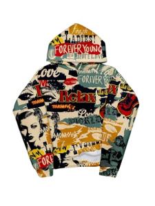 Men's Vintage Graphic Hoodie with Funky Print
