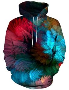 Colorful 3D Print Hooded Sweatshirt for Everyone