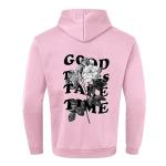 Trendy Pink Graphic Hoodie for Men