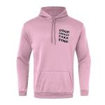 Trendy Pink Graphic Hoodie for Men