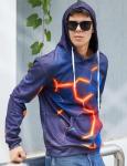 Orange Flash Geometric 3D Print Unisex Hoodie
