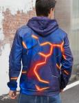 Orange Flash Geometric 3D Print Unisex Hoodie