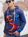 Orange Flash Geometric 3D Print Unisex Hoodie