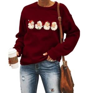Cheerful Santa Vintage Graphic Tee for Women
