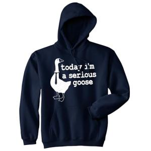 Serious Goose Funny Unisex Hoodie - Navy