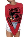 Women’s Long Sleeve NASA Graphic Tee – Red