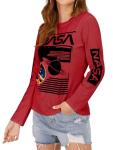 Women’s Long Sleeve NASA Graphic Tee – Red
