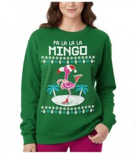 Ugly Christmas Flamingo Sweatshirt for Women and Teens
