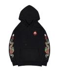 Cool Graphic Embroidered Hoodie for Men - Black