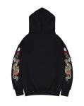 Cool Graphic Embroidered Hoodie for Men - Black
