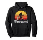 Funny Bigfoot Fishing Retro Pullover Hoodie